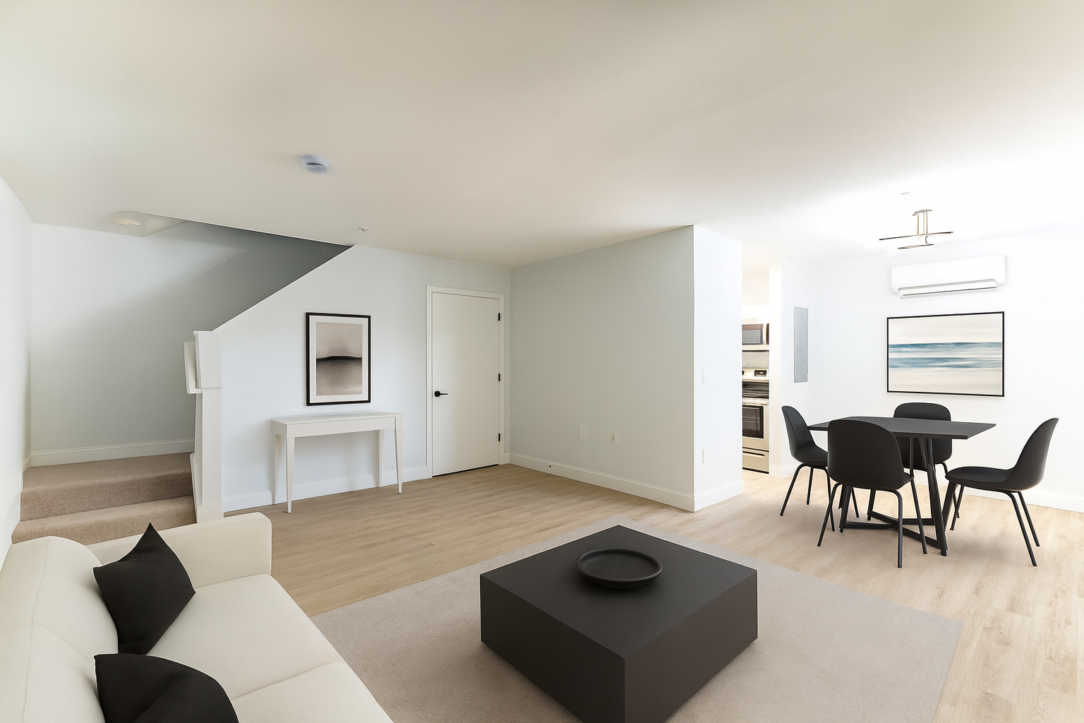 Virtually staged living room